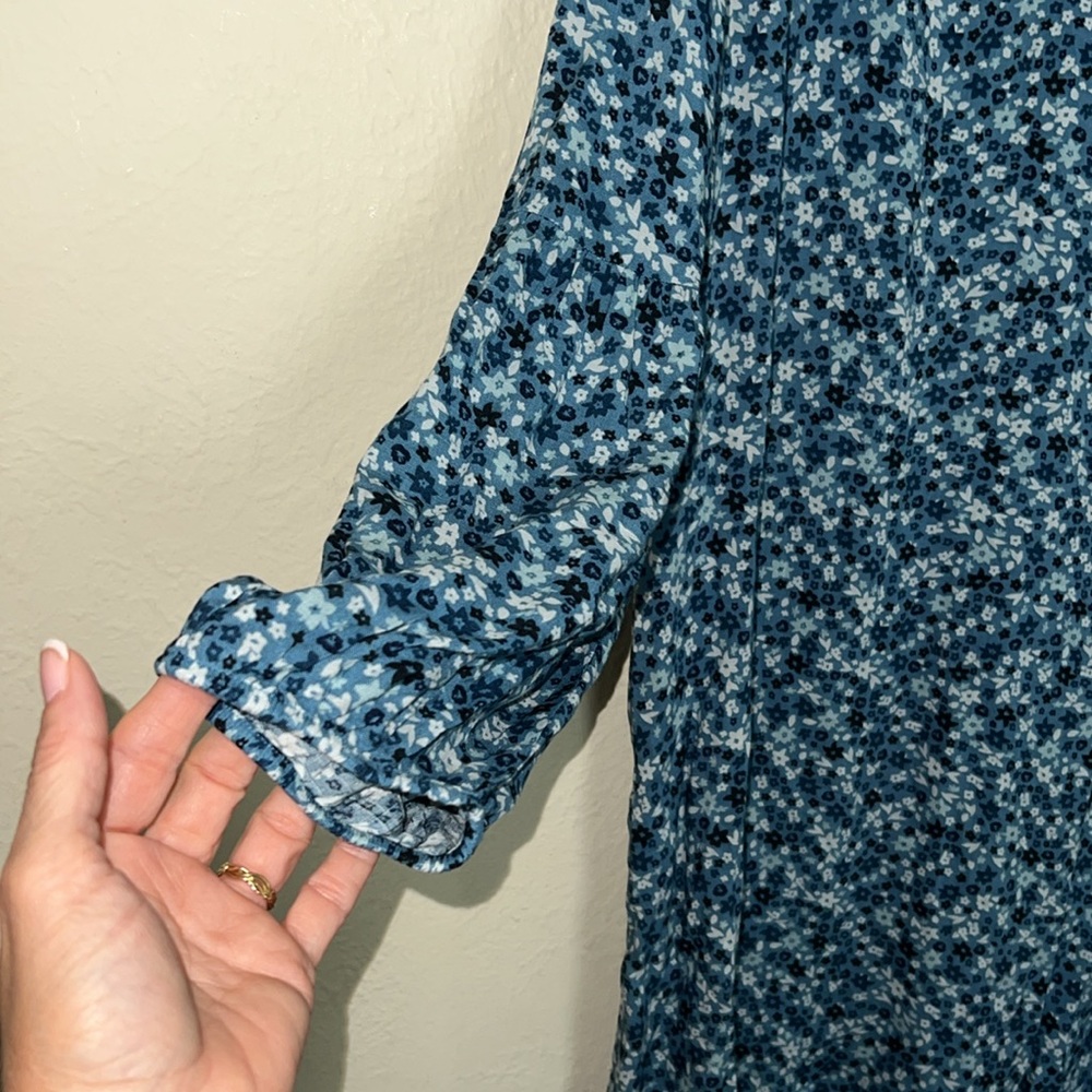 Blue Floral L Dress nwt boho - Picture 3 of 6
